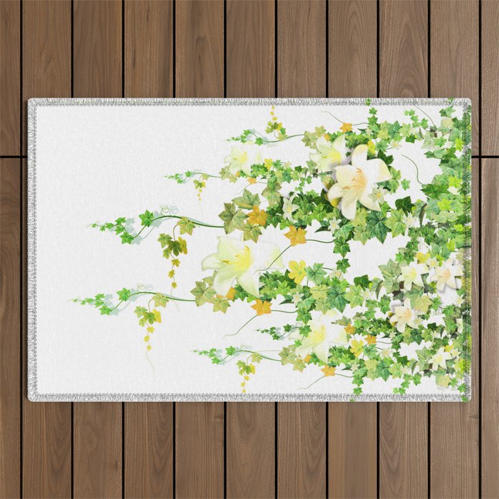 Watercolor Ivy Outdoor Rug Gallery Image 1