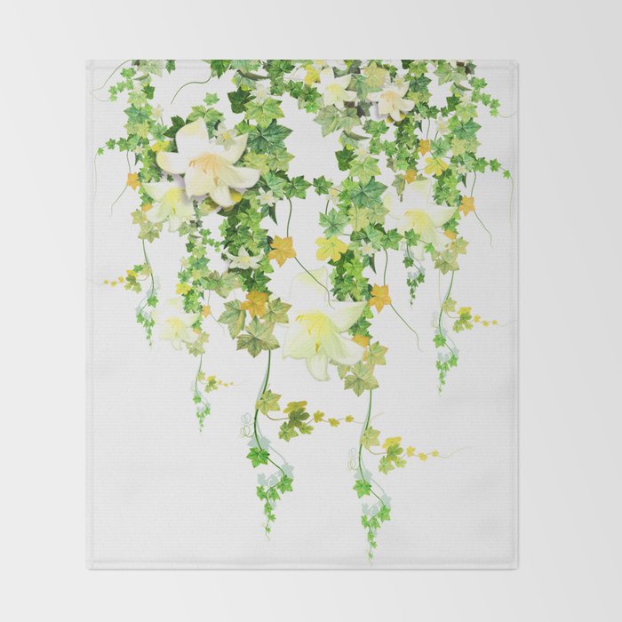 Watercolor Ivy Throw Blanket Gallery Image 2