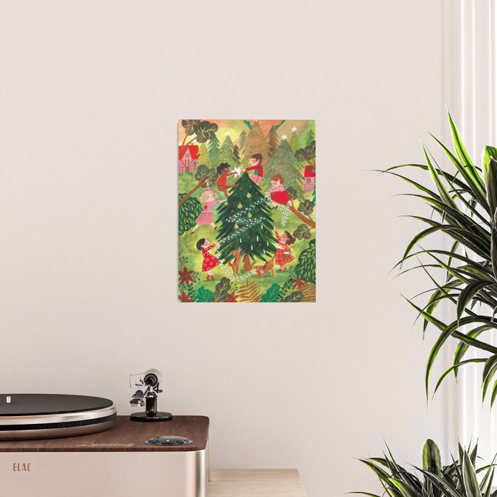 Decorating Christmas tree and children  Poster Gallery Image 2