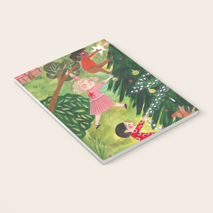 Decorating Christmas tree and children  Notebook Gallery Image 3