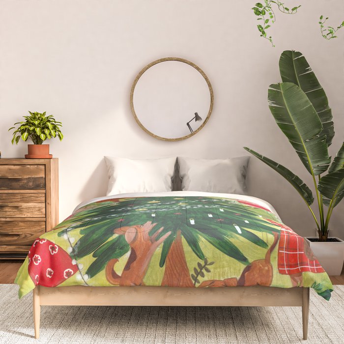 Decorating Christmas tree and children  Comforter Gallery Image 3