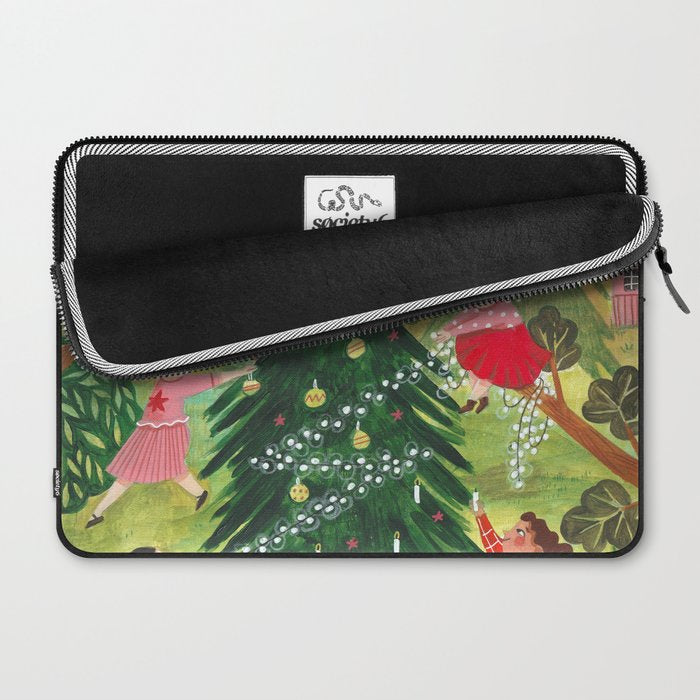 Decorating Christmas tree and children  Laptop Sleeve Gallery Image 2