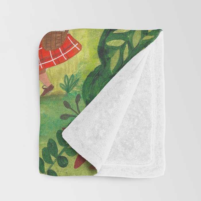 Decorating Christmas tree and children  Throw Blanket Gallery Image 3