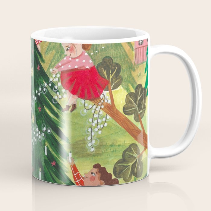 Decorating Christmas tree and children  Coffee Mug Gallery Image 1