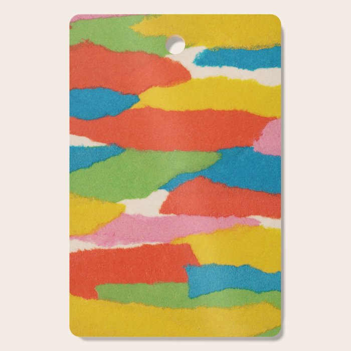 Colorful Paper Collage #2 Cutting Board Gallery Image 1