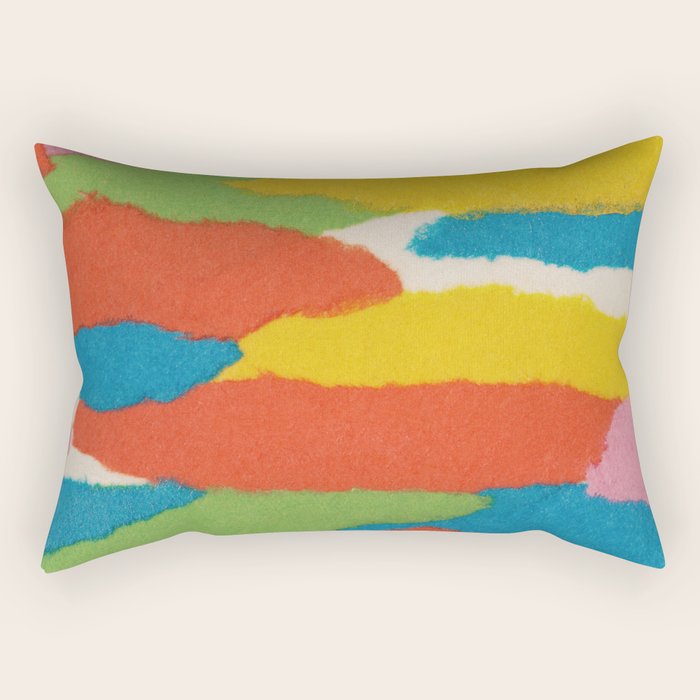 Colorful Paper Collage #2 Rectangular Pillow Gallery Image 2