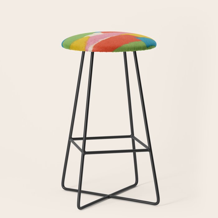 Colorful Paper Collage #2 Stool Gallery Image 1