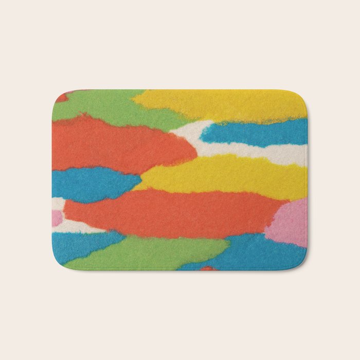 Colorful Paper Collage #2 Bath Mat Gallery Image 1