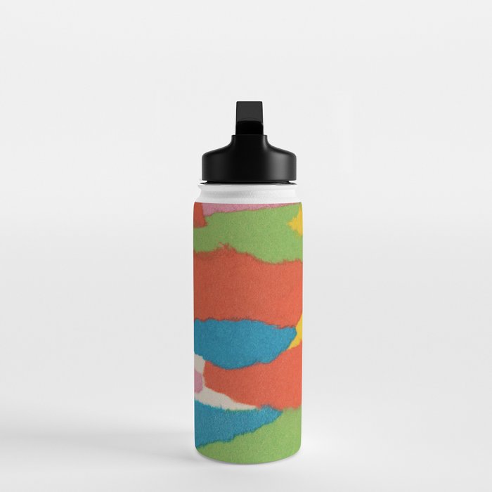 Colorful Paper Collage #2 Water Bottle Gallery Image 3