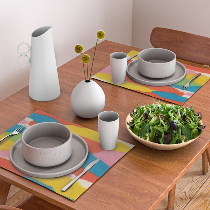 Colorful Paper Collage #2 Placemat Gallery Image 2