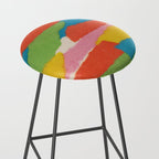 Colorful Paper Collage #2 Stool Gallery Image 2