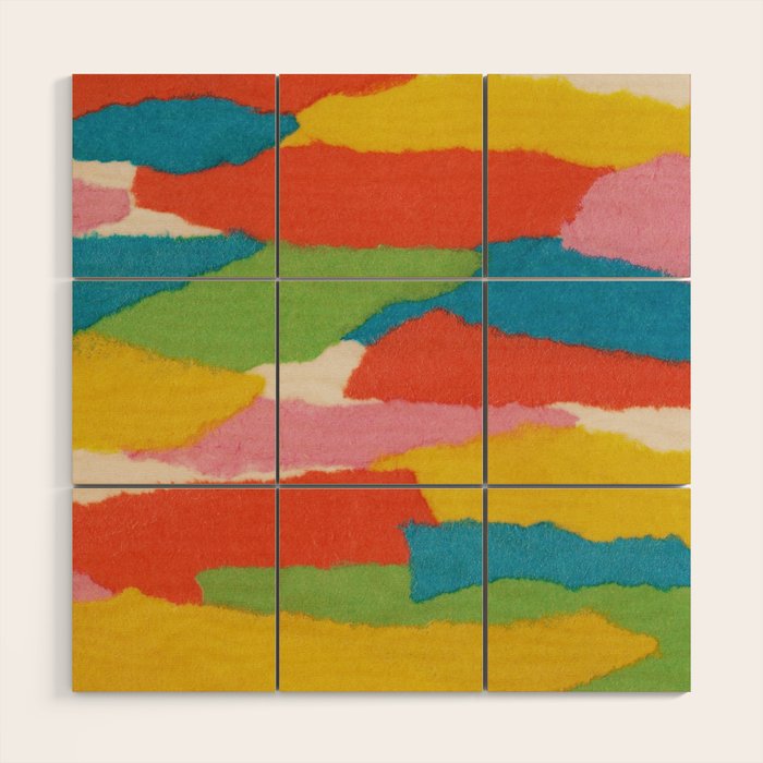 Colorful Paper Collage #2 Wood Wall Art Gallery Image 1