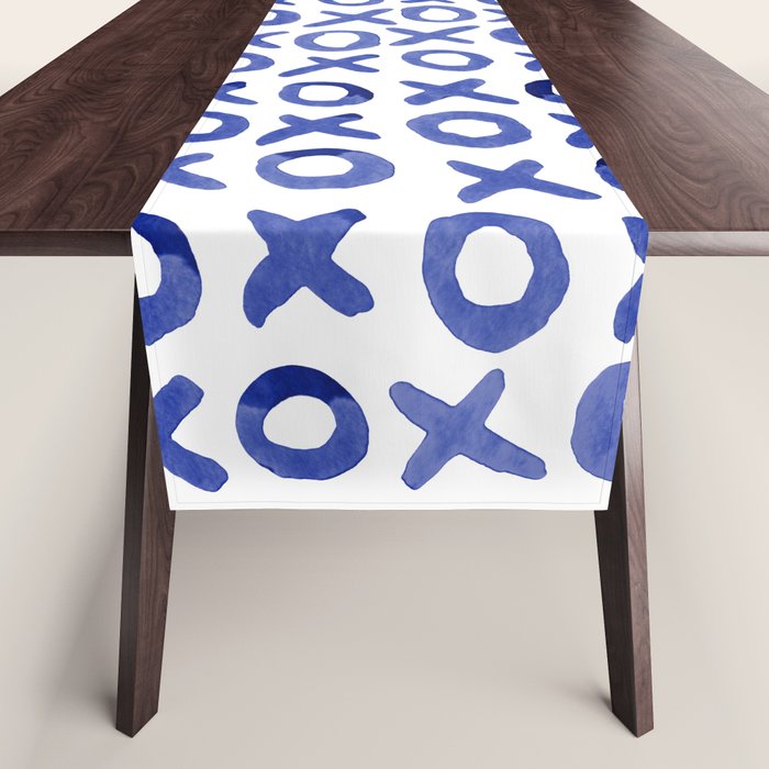 Xoxo valentine's day - blue Table Runner Gallery Image 1