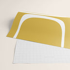 Midcentury Modern Loops Pattern in White and Light Mustard Wrapping Paper Gallery Image 2