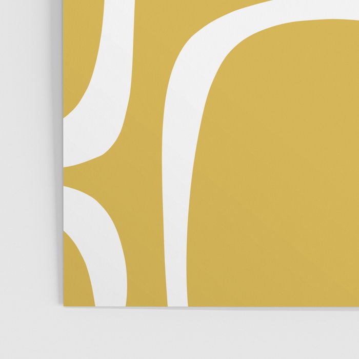 Midcentury Modern Loops Pattern in White and Light Mustard Poster Gallery Image 3