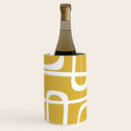 Midcentury Modern Loops Pattern in White and Light Mustard Wine Chiller Gallery Image 3