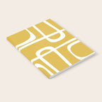 Midcentury Modern Loops Pattern in White and Light Mustard Notebook Gallery Image 2
