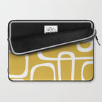 Midcentury Modern Loops Pattern in White and Light Mustard Laptop Sleeve Gallery Image 2