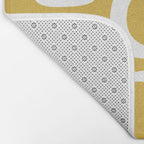 Midcentury Modern Loops Pattern in White and Light Mustard Bath Mat Gallery Image 2