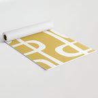 Midcentury Modern Loops Pattern in White and Light Mustard Yoga Mat Gallery Image 2