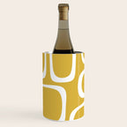 Midcentury Modern Loops Pattern in White and Light Mustard Wine Chiller Gallery Image 2