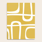 Midcentury Modern Loops Pattern in White and Light Mustard Notebook Gallery Image 4
