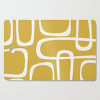 Midcentury Modern Loops Pattern in White and Light Mustard Cutting Board Gallery Image 1