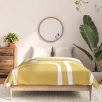 Midcentury Modern Loops Pattern in White and Light Mustard Comforter Gallery Image 3