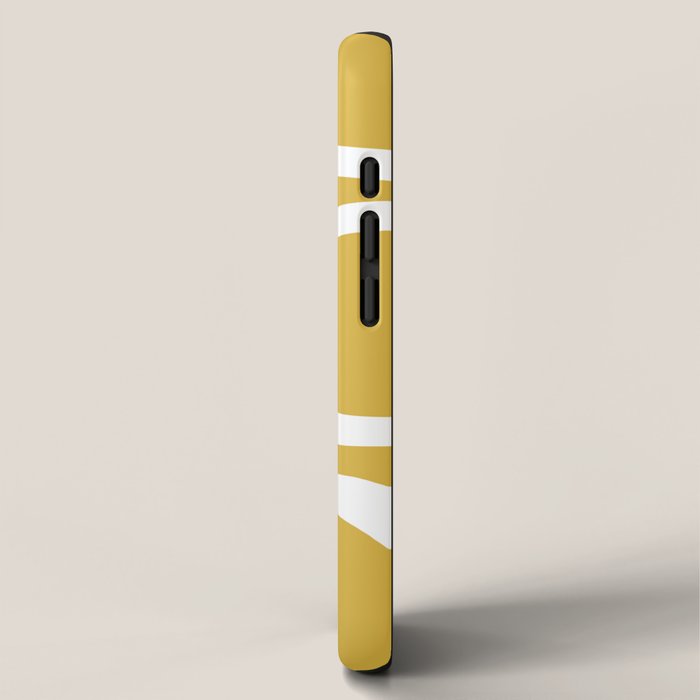 Midcentury Modern Loops Pattern in White and Light Mustard iPhone Case Gallery Image 2