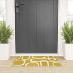Midcentury Modern Loops Pattern in White and Light Mustard Welcome Mat Gallery Image 3