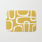 Midcentury Modern Loops Pattern in White and Light Mustard Bath Mat Gallery Image 1