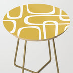 Midcentury Modern Loops Pattern in White and Light Mustard Side Table Gallery Image 2