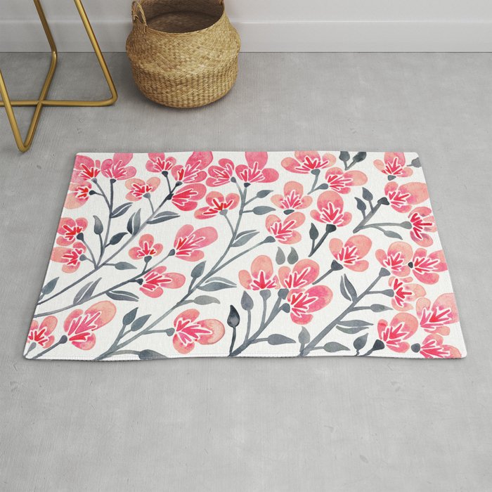 Cherry Blossoms - Pink & Black Palette Rug Gallery Image 1