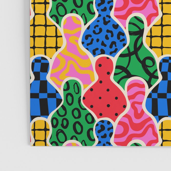 Colorful diverse people crowd art pattern Poster Gallery Image 3