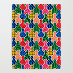 Colorful diverse people crowd art pattern Poster Gallery Image 4
