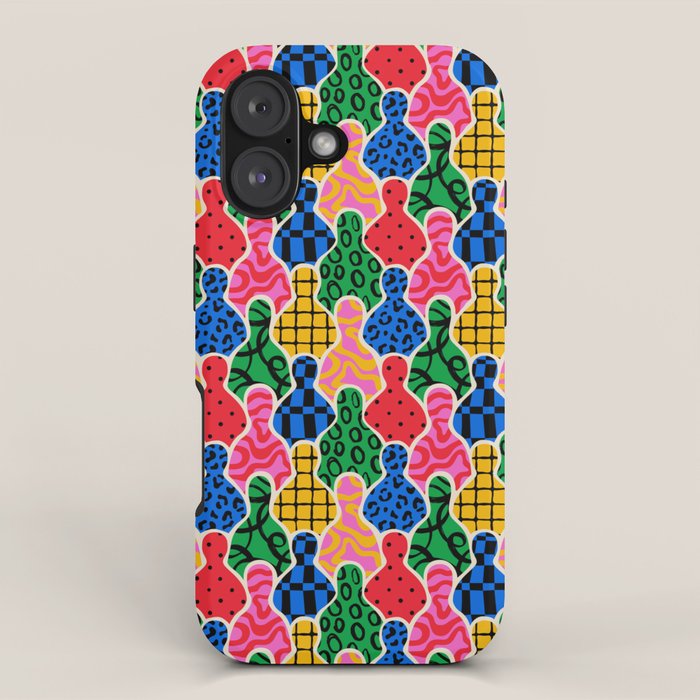 Colorful diverse people crowd art pattern iPhone Case Gallery Image 1