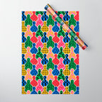 Colorful diverse people crowd art pattern Wrapping Paper Gallery Image 1
