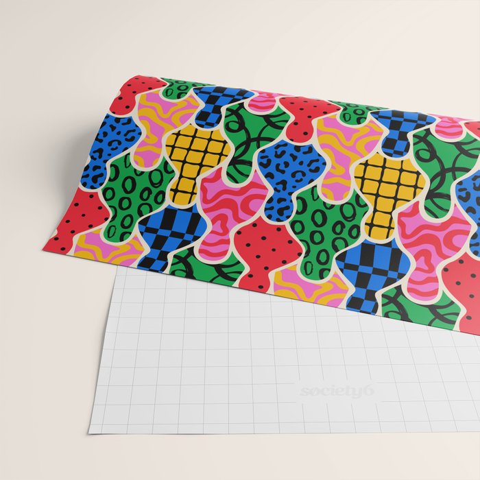 Colorful diverse people crowd art pattern Wrapping Paper Gallery Image 2