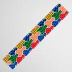 Colorful diverse people crowd art pattern Table Runner Gallery Image 3