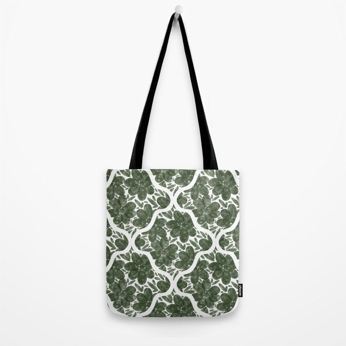 Green Petals Oasis Motif Tote Bag Gallery Image 2