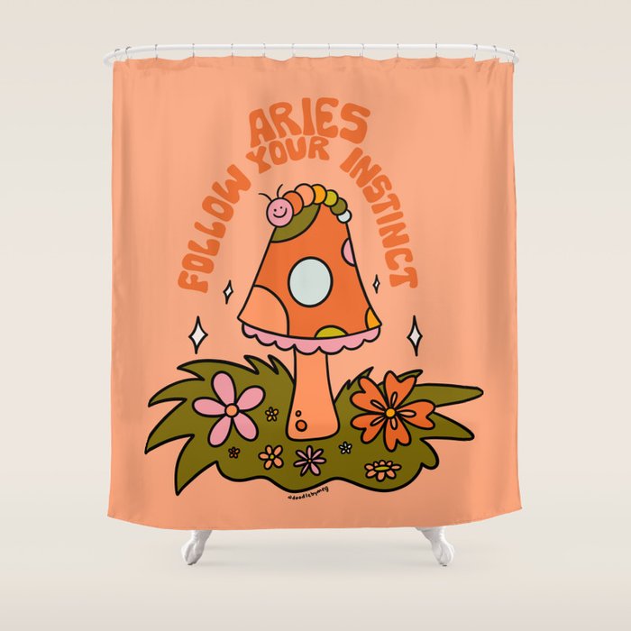 Aries Caterpillar Shower Curtain Gallery Image 1
