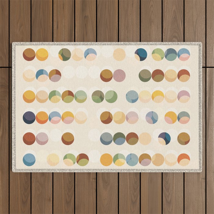 Abstract Bauhaus Dot Pattern Sophisticated Autumn Outdoor Rug Gallery Image 1