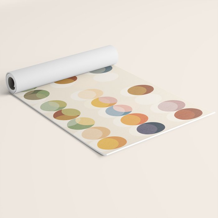 Abstract Bauhaus Dot Pattern Sophisticated Autumn Yoga Mat Gallery Image 2