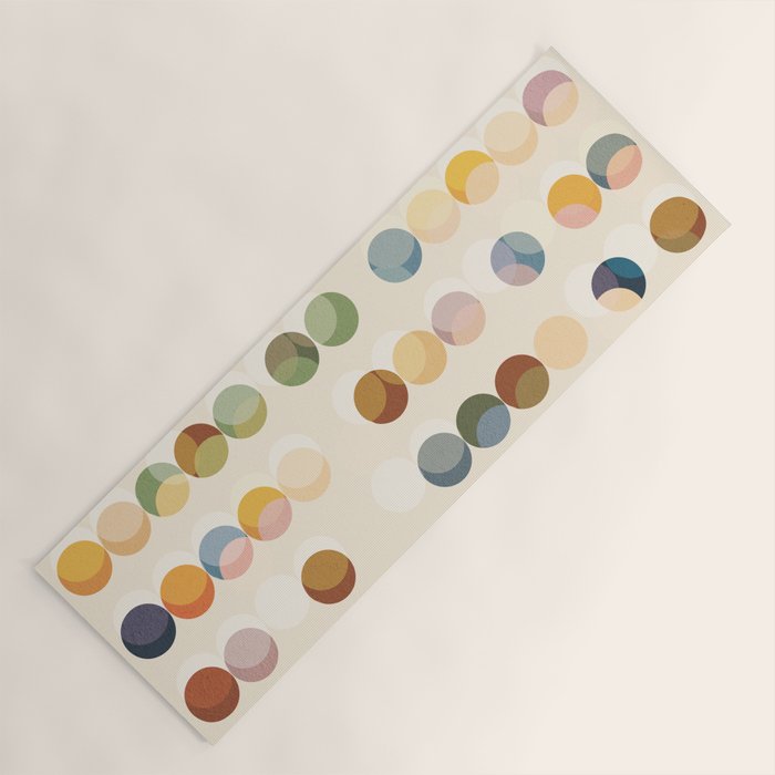 Abstract Bauhaus Dot Pattern Sophisticated Autumn Yoga Mat Gallery Image 1