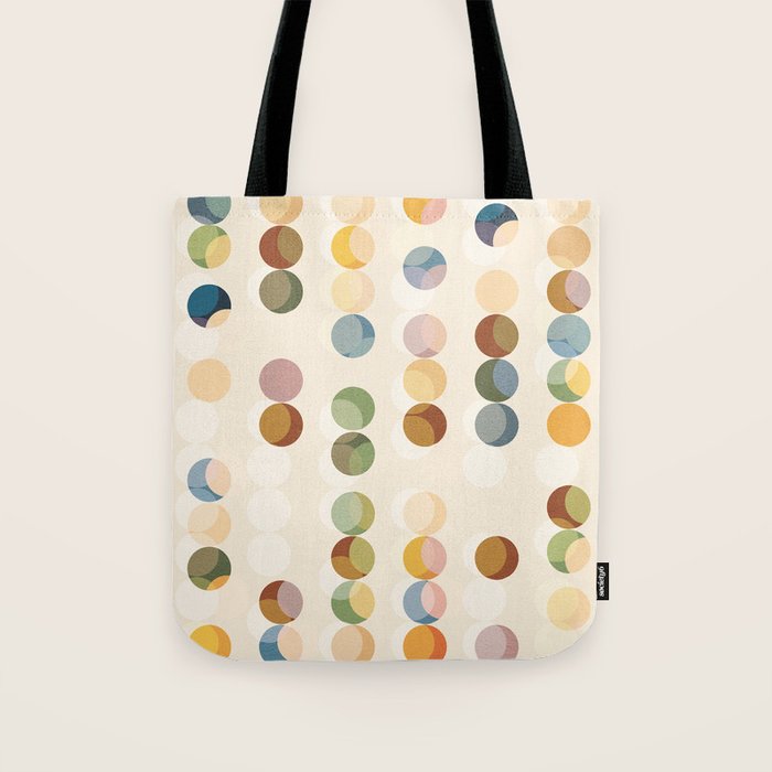 Abstract Bauhaus Dot Pattern Sophisticated Autumn Tote Bag Gallery Image 1