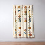 Abstract Bauhaus Dot Pattern Sophisticated Autumn Window Curtain Gallery Image 3