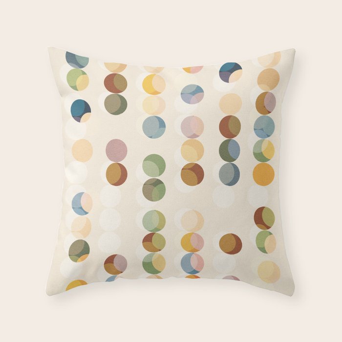 Abstract Bauhaus Dot Pattern Sophisticated Autumn Throw Pillow Gallery Image 6