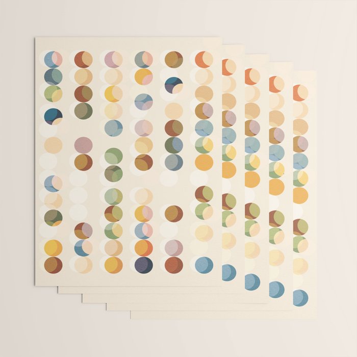 Abstract Bauhaus Dot Pattern Sophisticated Autumn Wrapping Paper Gallery Image 3