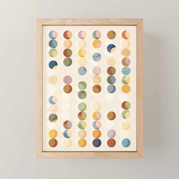 Abstract Bauhaus Dot Pattern Sophisticated Autumn Mini Art Print Gallery Image 1