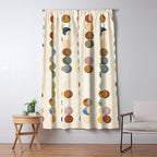 Abstract Bauhaus Dot Pattern Sophisticated Autumn Window Curtain Gallery Image 5